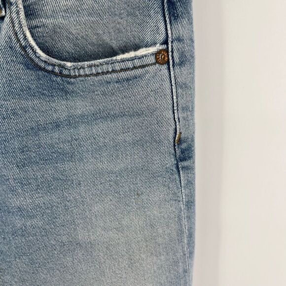 Agolde women’s Merrel mid rise straight leg light wash raw hem jean size 26 - Picture 4 of 6